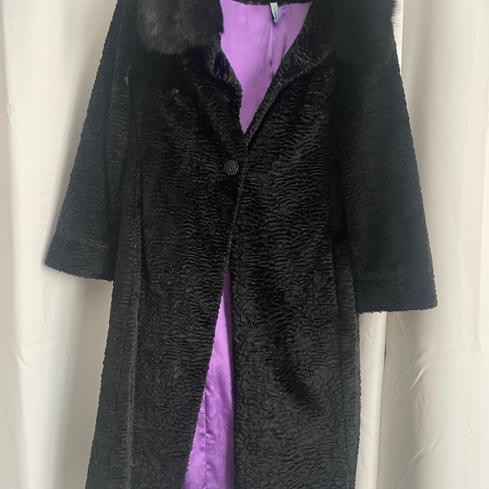 Black and Purple Teddy Jacket with Classic Design